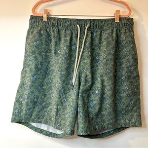 Fair harbor green blue floral men’s bathing suit 2X